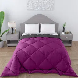 CHICERY Purple & Grey Microfiber AC Room Double Bed Comforter-13