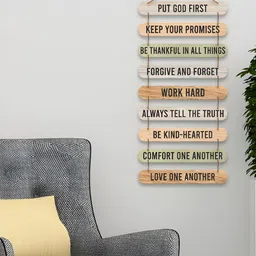ArtVibes Beige & Brown Printed Wooden Wall Hangings-12