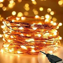 sinoman 10 Mtrs 100 LED Warm White USB Operated String Light-picture-33