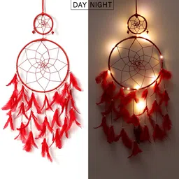 duli Dream Catcher with Lights Wall Hanging for Festive Decor & Diwali Gifting Feather Dream Catcher-picture-17