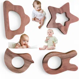Neem Wood Teether Antibacterial & Durable Ideal for Babies Different Shapes Feeder-24