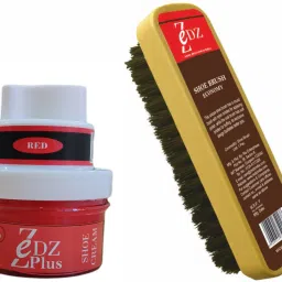 Zedz Combo of Shoe Cream (Red) and Shoe Brush Leather, Synthetic Leather, Patent Leather Shoe Cream-image-74