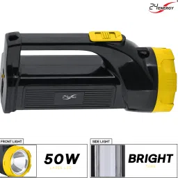 24 energy Long Range Laser Torch with Side SMD Light | Yellow Torch image 2