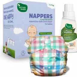 Nappers Free Size Cloth Diaper + 1 Hybrid Soaker Pad & Baby Detergent 200ml-13