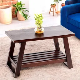 Ikiriya Red Textured Wooden Rectangle Coffee Table-7
