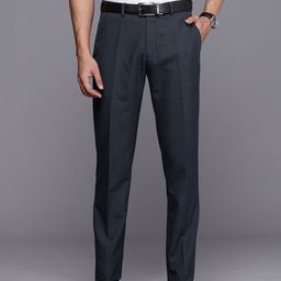 Raymond Men Checked Slim Fit Formal Trousers-image-36