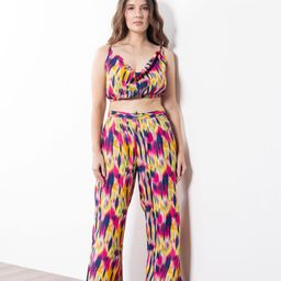EROTISSCH Women Printed Top With Trouser Beachwear Cover-Up-image-35