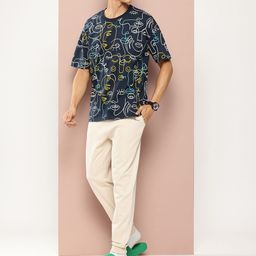 Stormborn Conversational Printed Drop Shoulder Sleeves Pure Cotton Oversized T-shirt-image-56