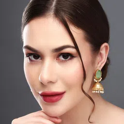 Anvik Gold Plated Stone Studded Contemporary Jhumkas-picture-20