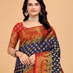 Pionex Woven Design Zari Pure Silk Kanjeevaram Saree-picture-11