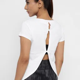 appulse Slim Fit Round Neck Back Open Cotton T-shirt-image-77
