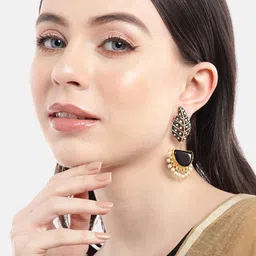 Anouk Gold-Plated Leaf Shaped Drop Earrings-6