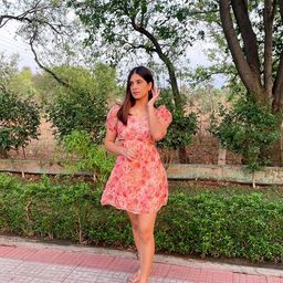 STREET 9 Orange Floral Printed Dress-picture-4