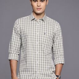 Allen Solly Pure Cotton Classic Fit Checked Casual Shirt-image-88