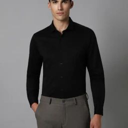 Louis Philippe Permapress Black Cotton Slim Fit Shirt-picture-48