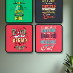 Livin'luxe Pink & Grey 4 Pieces Colorful Motivational Quote Wall Arts-picture-20