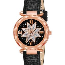 Miss Perfect Women Embellished Dial & Leather Textured Straps Analogue Watch Cvv172-picture-6