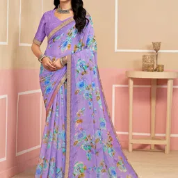 Pandadi Saree Floral Printed Zari Saree-image-87