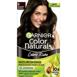 Garnier Color Naturals Creme Hair Color Shade 3 Darkest Brown - 70 ml + 60 gm-image-93
