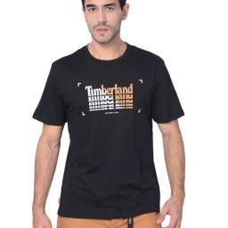 Timberland Black Regular Fit Printed Crew T-Shirt-image-40