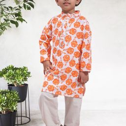 Cutiekins Boys Floral Printed Regular Kurta with Pyjamas-picture-47