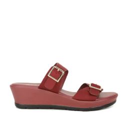Bata Women's Maroon Casual Wedges-image-13