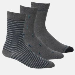 Jockey 7104 Charcoal Crew Length Socks with Stay Fresh Treatment - Pack of 3 (Prints May Vary)-21