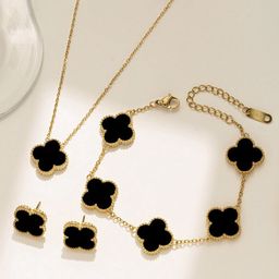 Jewels Galaxy Gold Plated Stainless Steel Clover Jewellery Set-picture-22