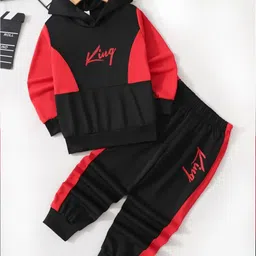 Hikuj Boys Colourblocked Hooded Sweatshirt With Joggers-image-46