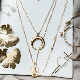 Joker & Witch Golden Illusion Necklace Set with Bracelet & Ring-picture-38