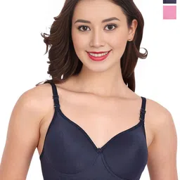 Liigne Pack Of 2 Everyday Cotton Bra Full Coverage-image-83