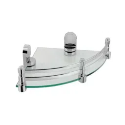 Somany Corner Glass Shelf Signature Collection Dhaara Series Wall Mount Chrome Finish Metal Body, 272130120011-image-80