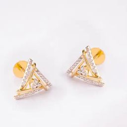 P.N.Gadgil Jewellers 14k Gold Trigon Stud Diamond Earrings For Women-image-52