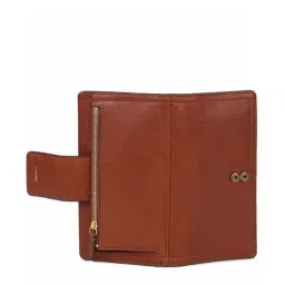 Fossil Logan Brown Solid Bi-Fold Wallet for Women image 3