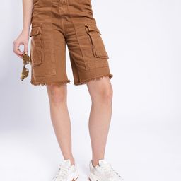 DressBerry Women Cool Edge Denim Cargo Shorts-image-20