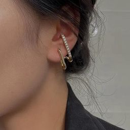 ONUYX Geometric Ear Cuff Earrings-31