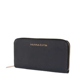 Rossa l'Vita Prussian Blue Solid Zip Around Wallet for Women-35
