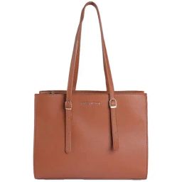 Rossa l'Vita Eowyn Tawny Brown Solid Medium Laptop Tote Handbag-11