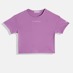 Calvin Klein Girls Brand Logo Pure Cotton Printed T-shirt-picture-23