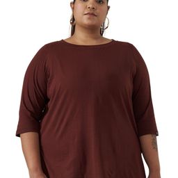 SPIRIT ANIMAL Plus Size Cotton Round Neck T-shirt-image-67