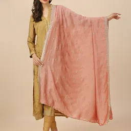 Dupatta Bazaar Embroidered Dupatta with Sequinned-11
