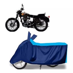 Auto Pearl Two Wheeler Cover for Royal Enfield Bullet 350 Twinspark - Cyan, Blue-image-83