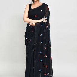 Piyari Fashion Floral Embroidered Pure Cotton Jamdani Saree-picture-23