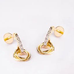 P.N.Gadgil Jewellers 14k Gold Orbito Dangler Gold Earring Drop Diamond Earrings For Women-image-33