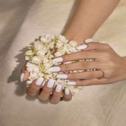 AMOK STORE Set Of 12 Artificial Reusable Nails - Round Shaped For Bridal Occasions- White image 4