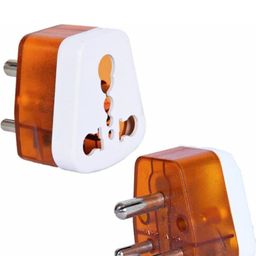 generic Universal Multi-Pin Travel Adapter, 3-Pin Socket Converter, Pack of 2 image 1