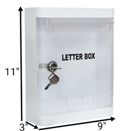 AURA PLAST Locking Mailbox Wall Mounted, Drop Box with Key Lock, Weatherproof Secure Mail Box Plastic Dropbox for Envelope, Letter, Outside, Home, Office Business image 5