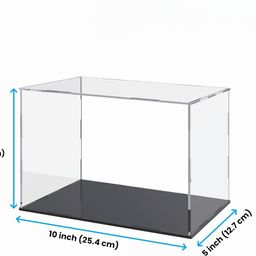 RAPAL Design Big Size Clear Acrylic Transparent Rectangular Storage Box Self Assemble Collectible Box Alternative Glass Case for Display (1 Pack) (10" L x 5" W x 5" H) image 2