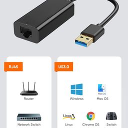 Swiztek USB to Rj45 Ethernet Adapter, USB 3.0 to 10/100/1000 Gigabit Ethernet LAN Network Adapter Compatible for MacBook, Surface Pro, Notebook PC with Windows7/8/10, XP, Vista, Mac image 2