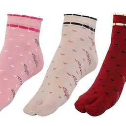 creature Ankle Length Floral Printed Cotton Colorful Thumb Socks For Women/Girls Combo of 5 Pair Free Size image 1